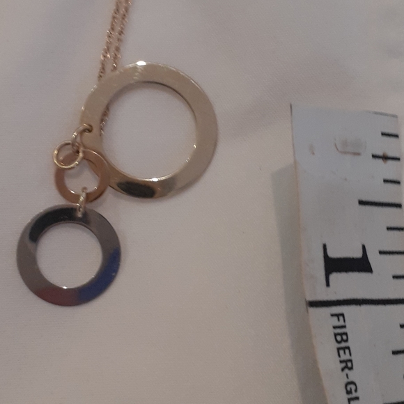 14k gold tricolor charm necklace - Picture 5 of 6